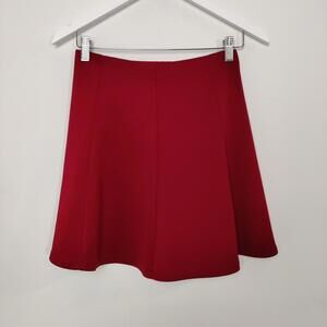 Red A-Line Skirt XS Classic Flared Mini Workwear Casual